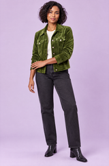 Giacca-camicia verde oliva con tasche funzionali