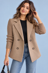 Blazer doppiopetto con revers marrone