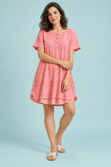 Blusa rosa oversize con abbottonatura frontale