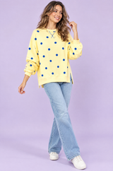 Felpa oversize gialla a pois