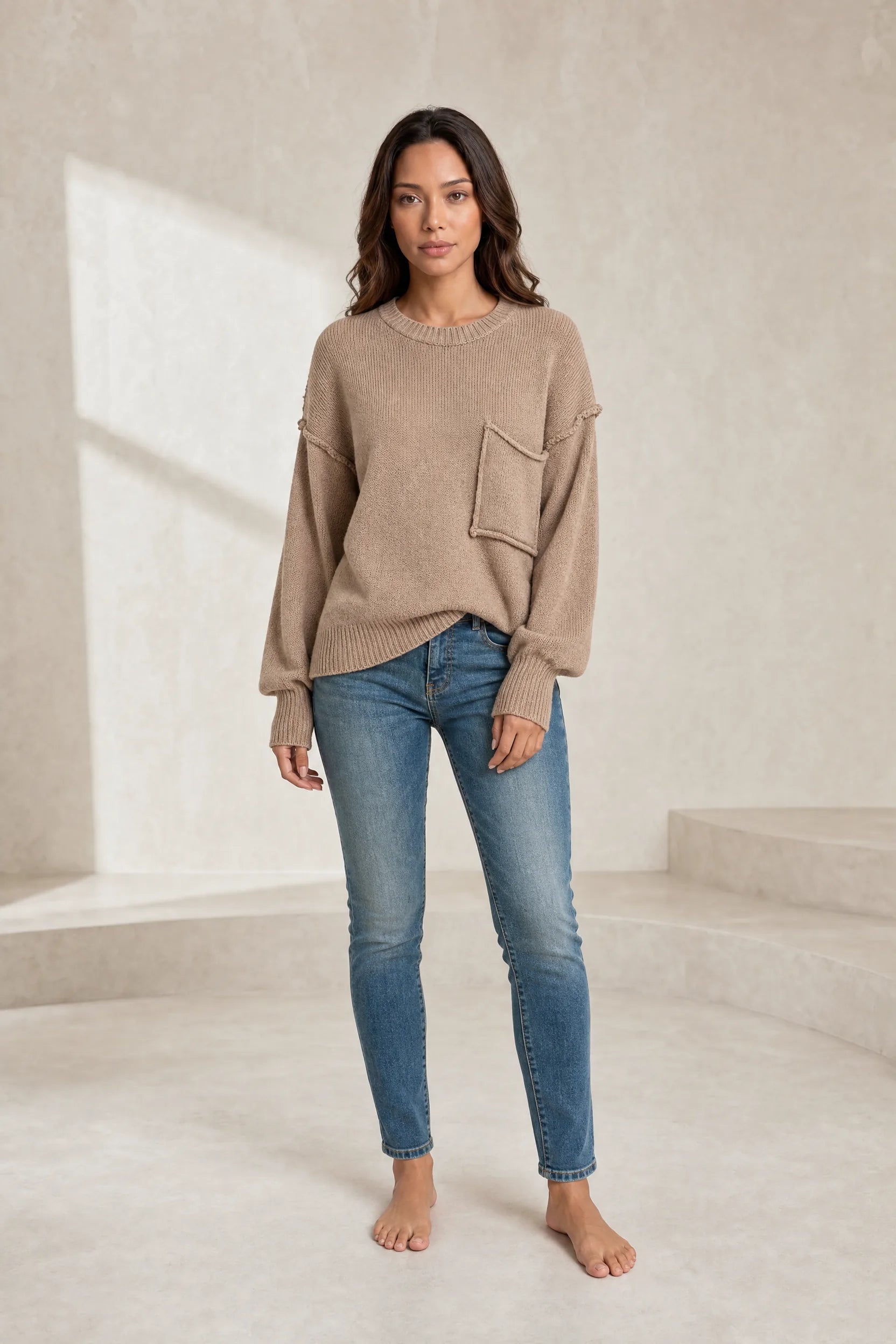 Pull ample à poche poitrine | Lounelle Paris