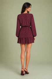 Robe à pois col V | Vue de dos | Lounelle Paris