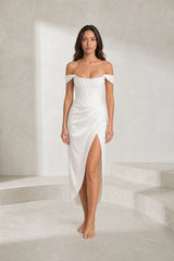 Robe bustier à fente haute