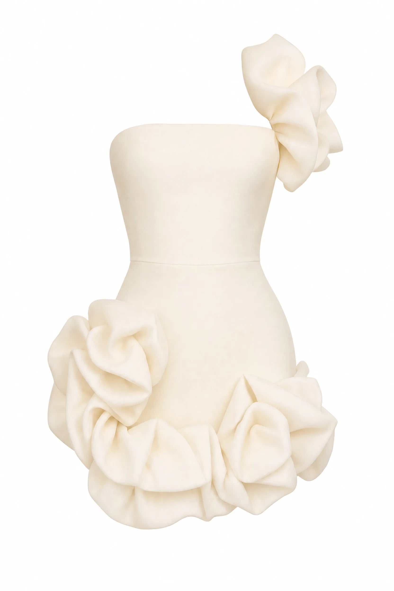 Robe bustier asymétrique volantée | Lounelle Paris