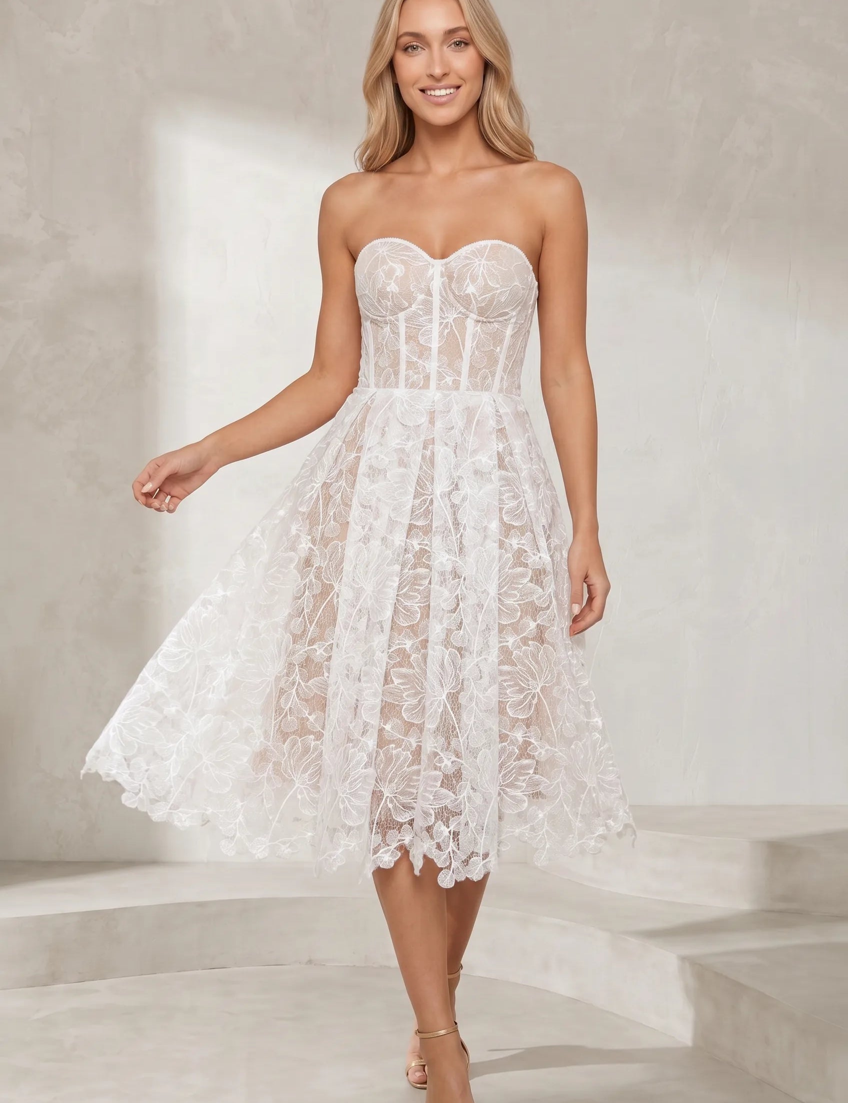 Robe bustier en dentelle | Lounelle Paris
