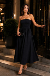 Robe bustier épaules dénudées | Variante Noir - Lifestyle | Lounelle Paris