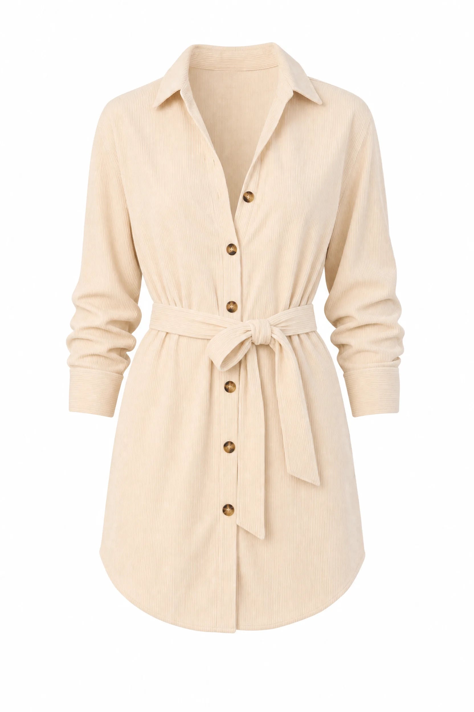 Robe chemise abricot ceinturée | Lounelle Paris