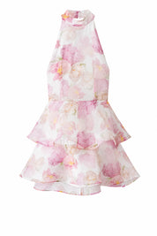 Robe fleurie col halter dos nu | Lounelle Paris