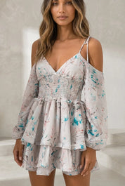 Robe fluide à bretelles et volants | Lounelle Paris
