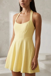 Robe jaune clair col licou | Lounelle Paris