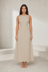 Robe longue à pois dos nu