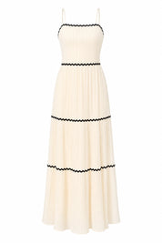 Robe longue abricot bretelles dos noué | Lounelle Paris
