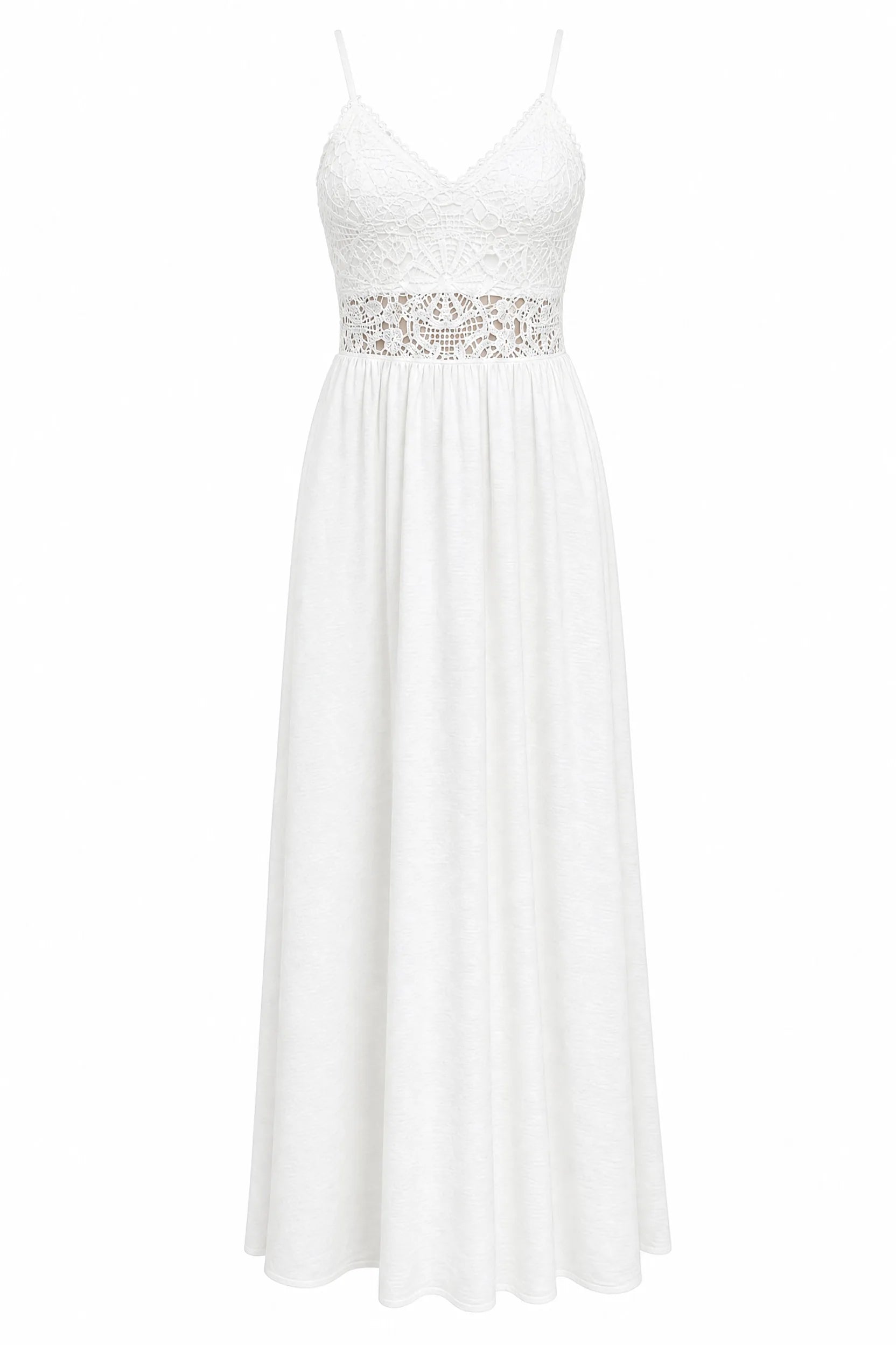 Robe longue blanche en dentelle | Lounelle Paris