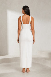 Robe longue col carré ajustée | Lounelle Paris