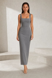 Robe longue col carré ajustée | Lounelle Paris