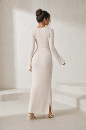 Robe longue col carré fendue | Lounelle Paris