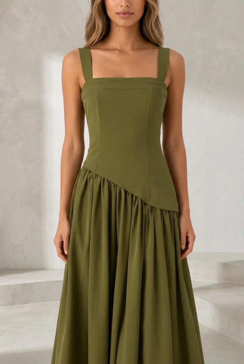 Robe longue col halter à lacets | Lounelle Paris