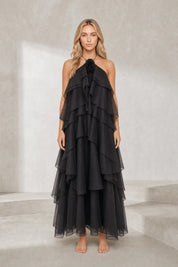 Robe longue dos nu à volants | Lounelle Paris