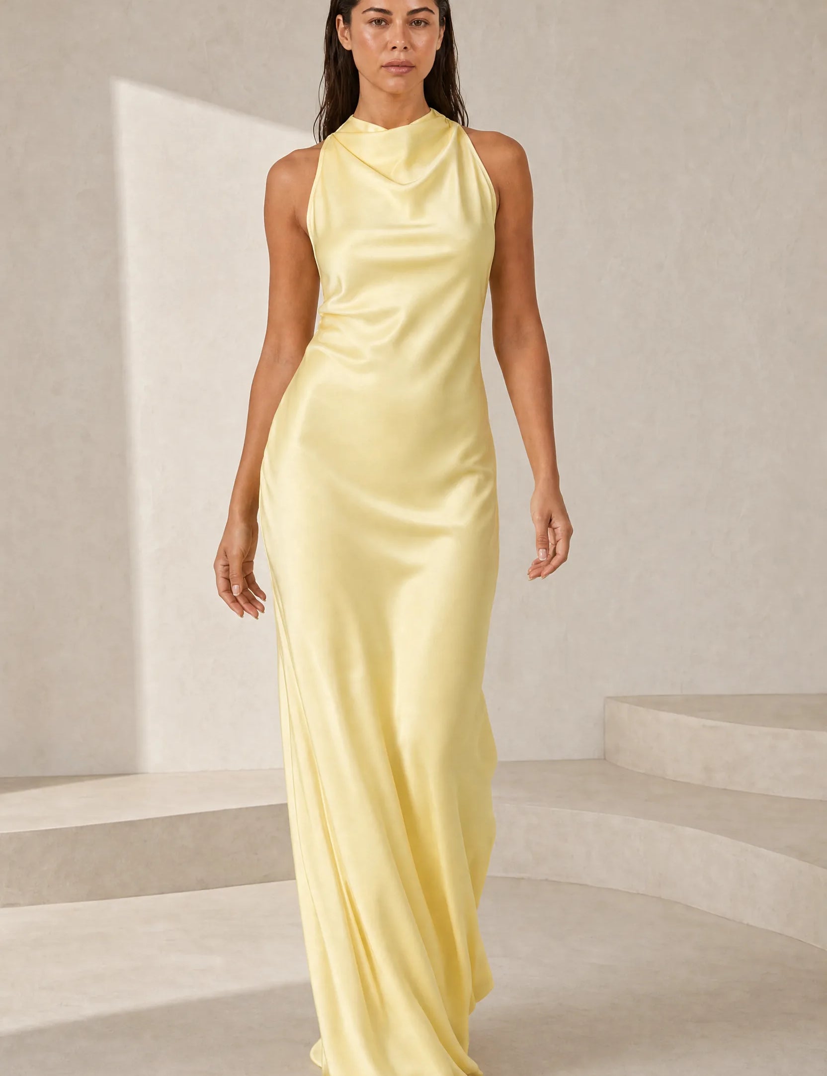 Robe longue dos nu col halter | Lounelle Paris