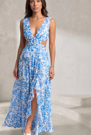 Robe longue fleurie dos nu | Lounelle Paris
