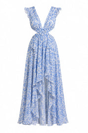 Robe longue fleurie dos nu | Lounelle Paris