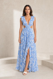 Robe longue fleurie dos nu | Lounelle Paris