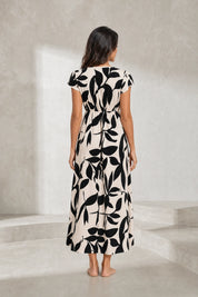 Robe longue imprimée col V | Lounelle Paris