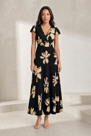 Robe longue imprimée col V | Lounelle Paris