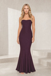 Robe longue prune bustier dos nu | Lounelle Paris