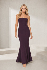 Robe longue prune bustier dos nu | Lounelle Paris