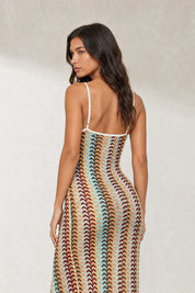 Robe longue rayé dos ouvert | Lounelle Paris