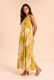 Robe longue tie-dye | Variante Jaune | Lounelle Paris
