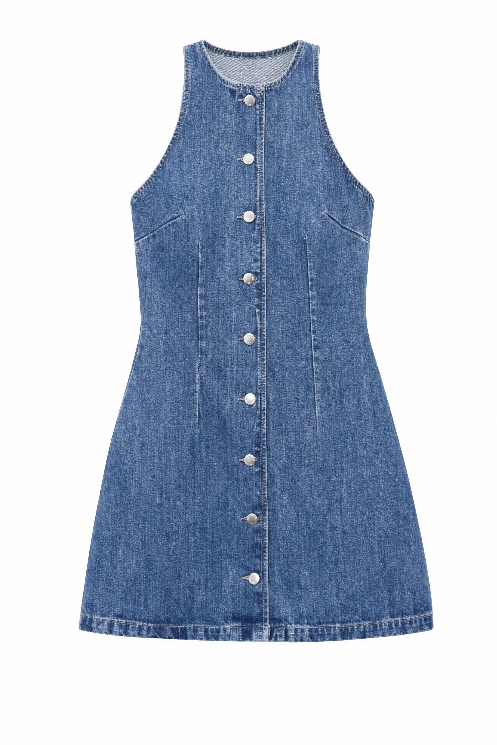 Robe mini bleue boutonnée | Lounelle Paris