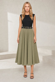 Robe noire bicolore sans manches | Lounelle Paris