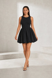 Robe noire dos nu trapèze | Lounelle Paris
