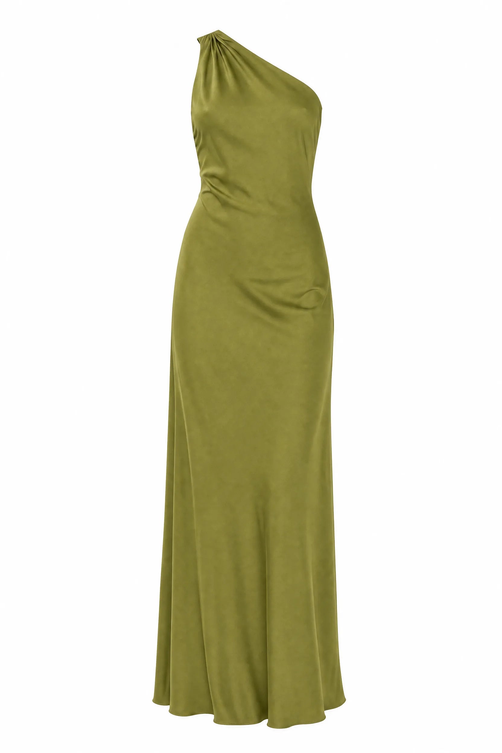 Robe vert olive asymétrique dos nu | Lounelle Paris