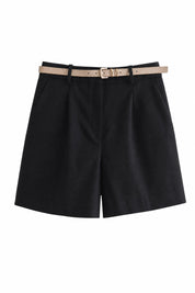 Short noir taille haute jambe large | Lounelle Paris