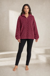 Sweat pelucheux col montant zippé | Lounelle Paris