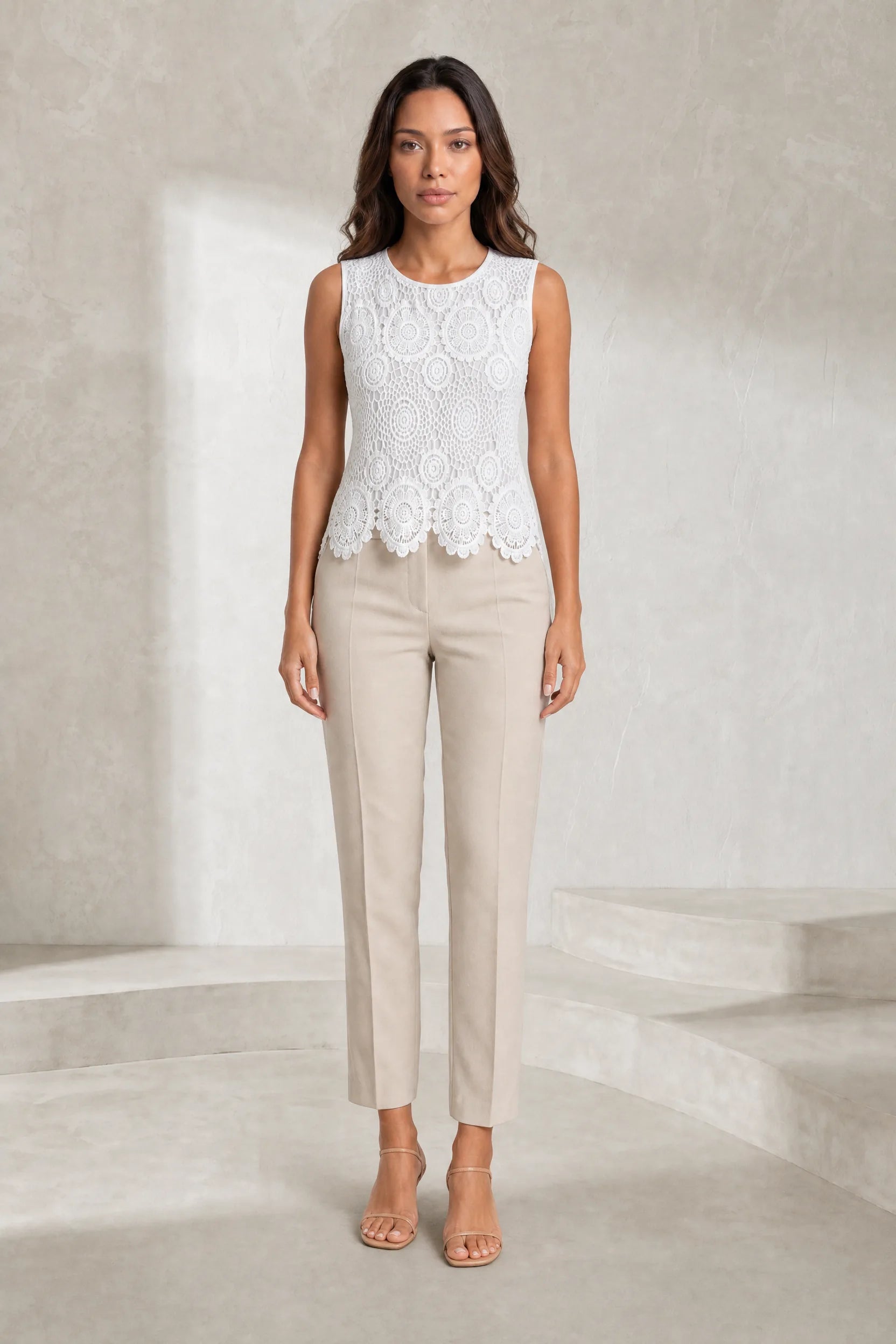Top en dentelle bretelles larges | Lounelle Paris
