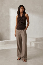 Top marron col licou dos nu | Lounelle Paris