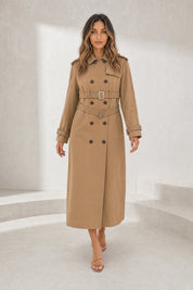 Trench long camel double ceinture | Lounelle Paris