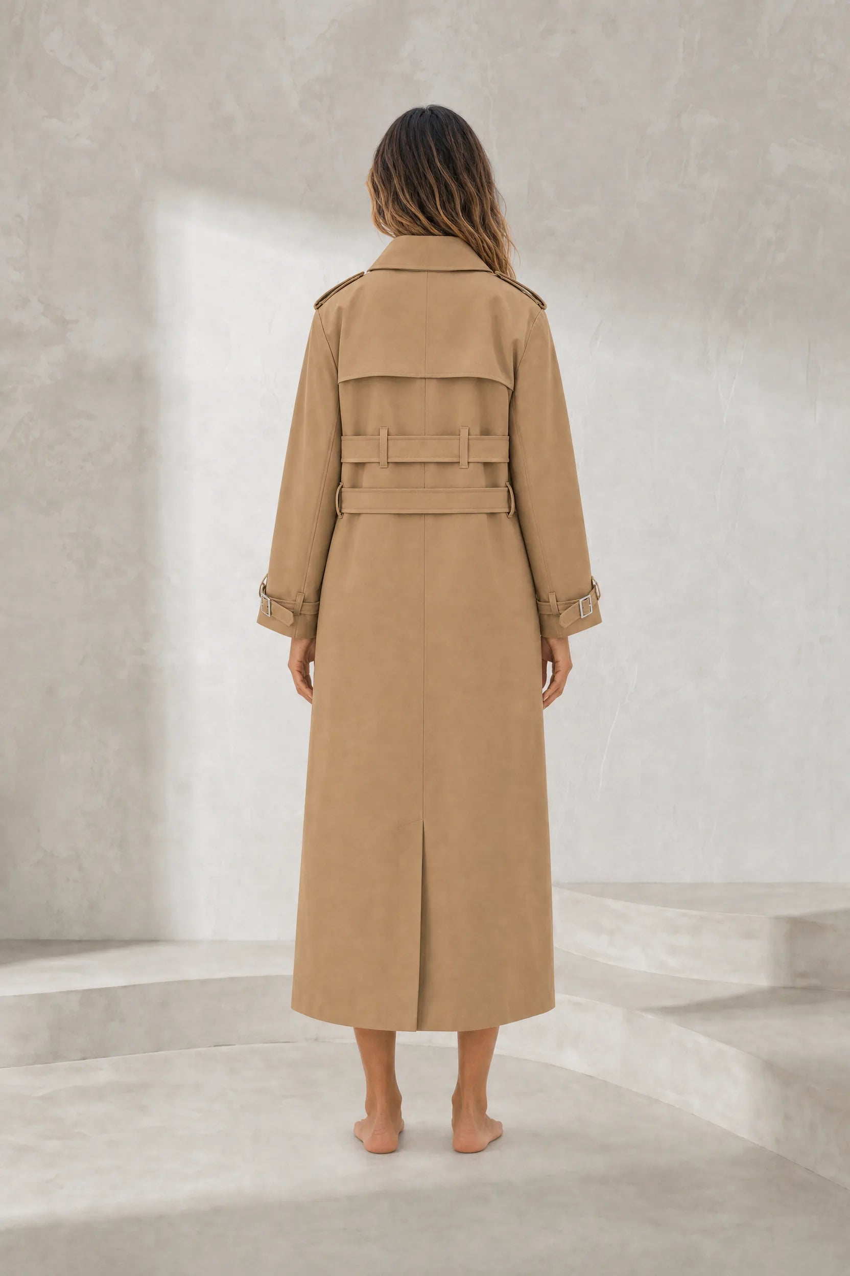 Trench long camel double ceinture | Lounelle Paris