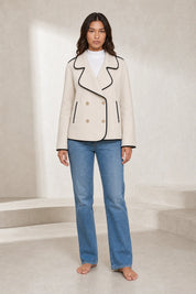 Veste beige à double boutonnage | Lounelle Paris