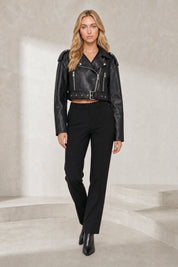 Veste biker noire asymétrique | Lounelle Paris