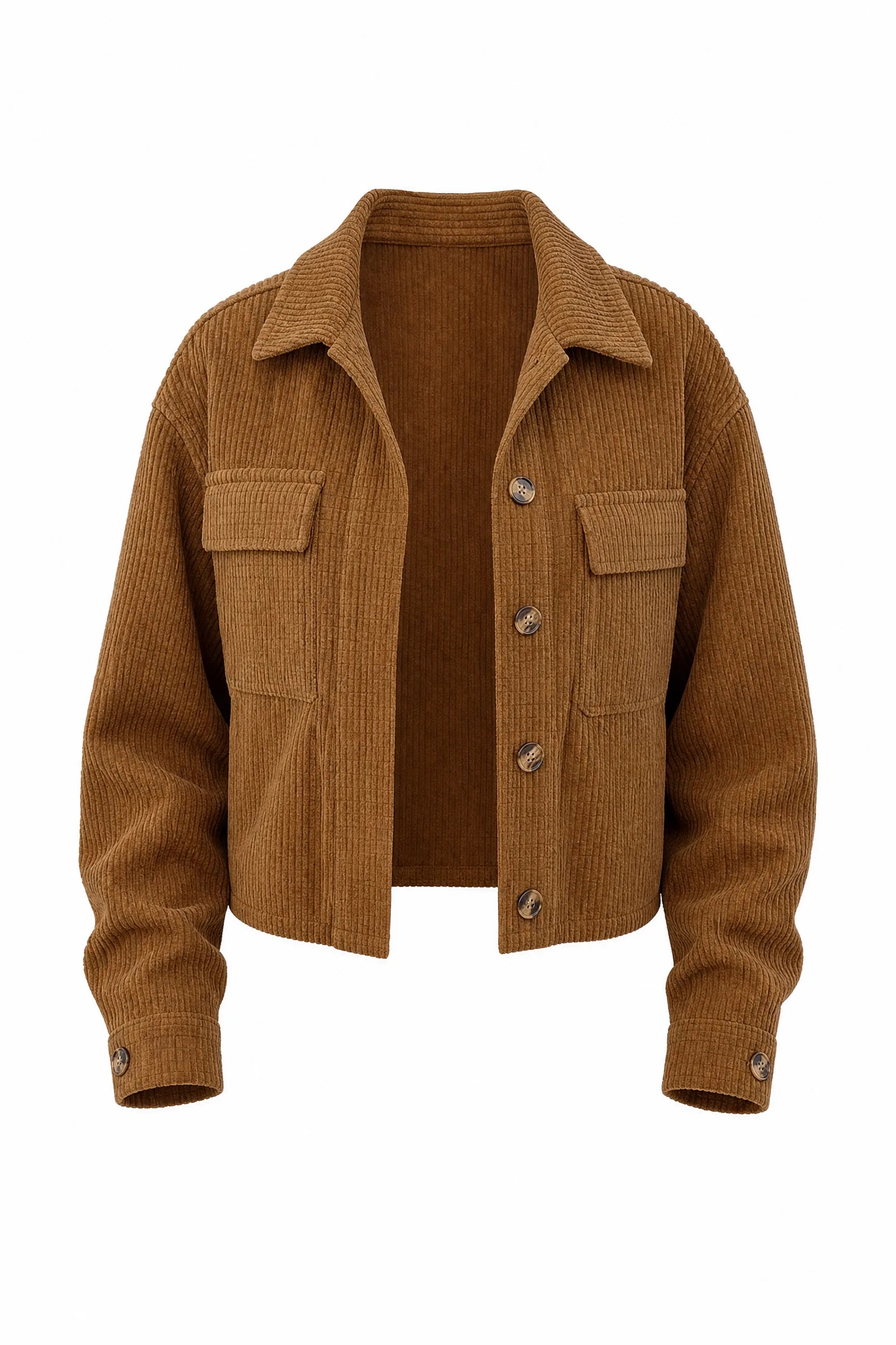 Veste marron courte en velours côtelé | Lounelle Paris