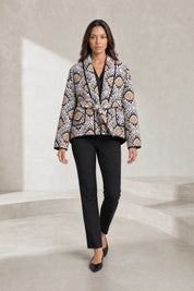 Veste matelassée à imprimé col châle | Lounelle Paris