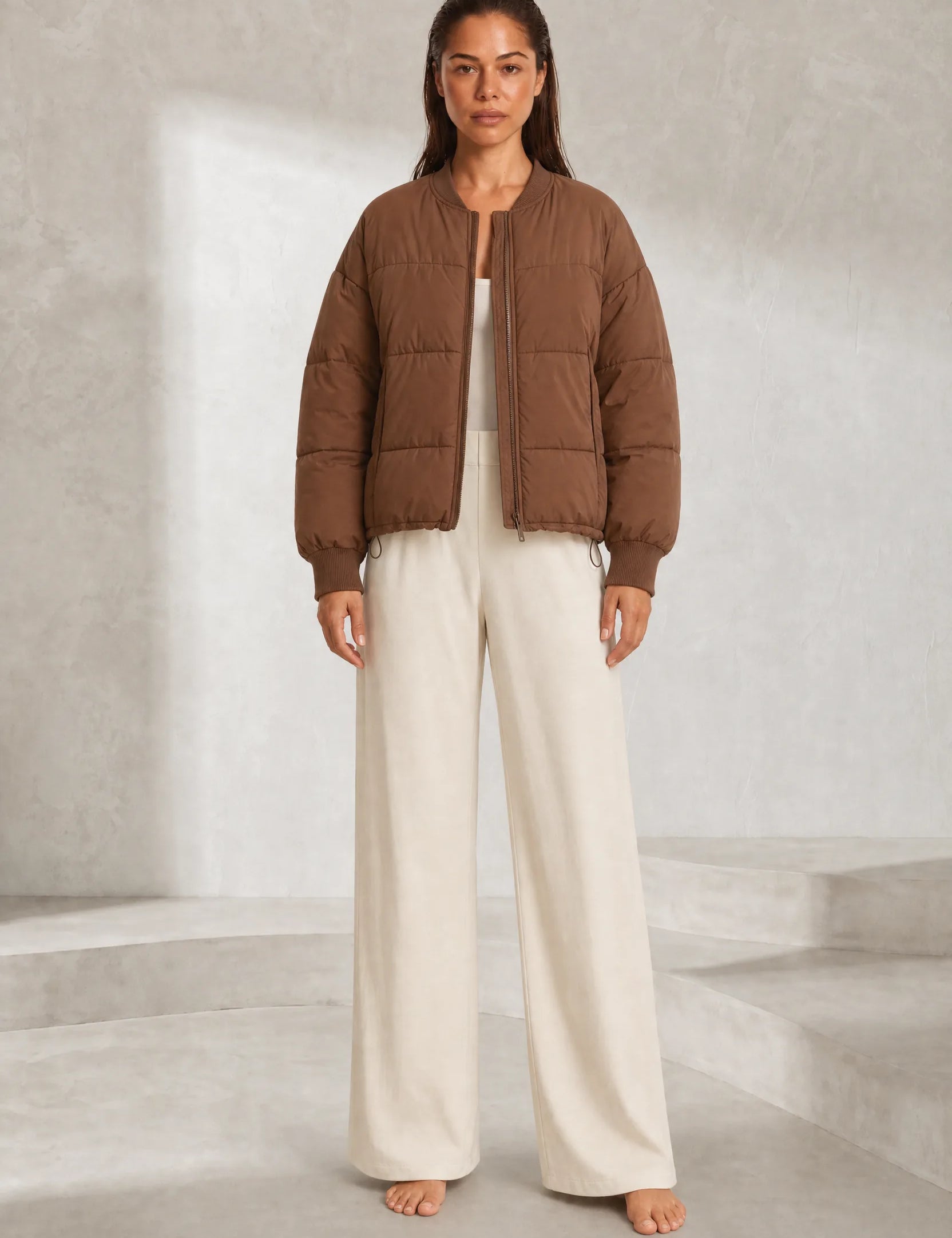 Veste matelassée courte col baseball | Lounelle Paris