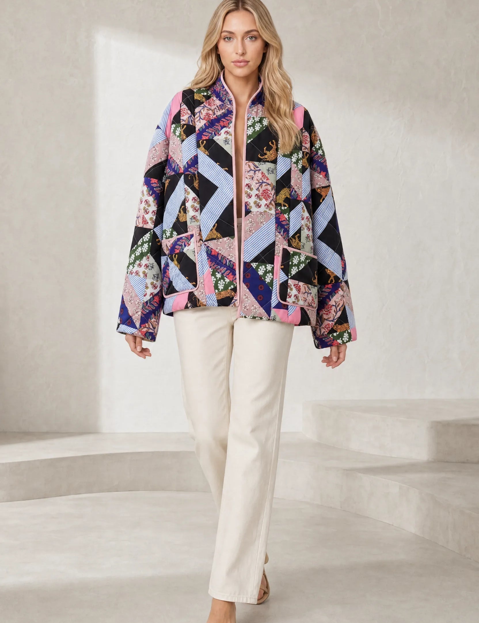 Veste matelassée imprimée ample | Lounelle Paris