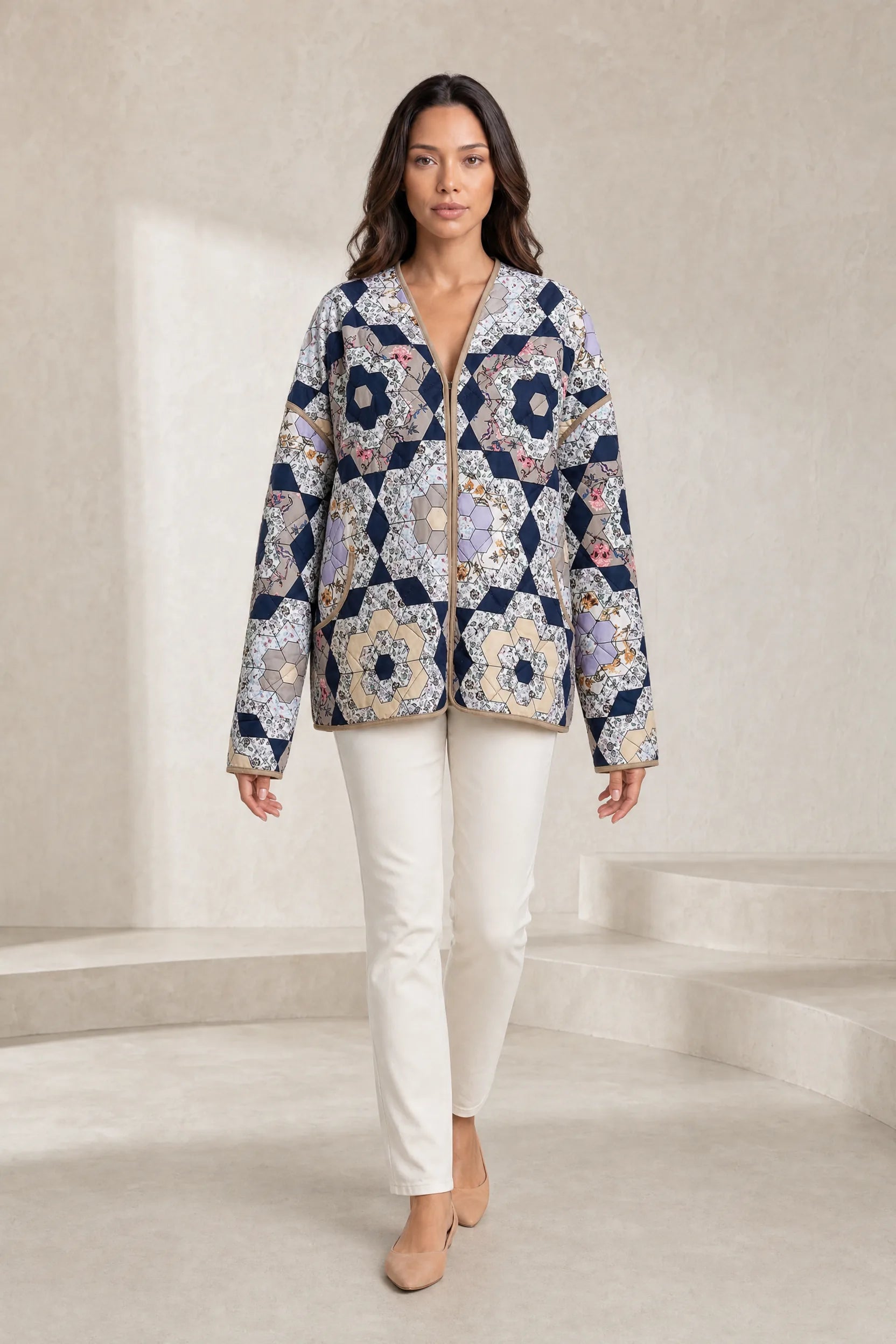 Veste matelassée imprimée réversible | Lounelle Paris