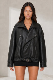 Veste motard ample ceinturée | Lounelle Paris